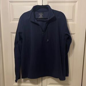 L.L. Bean Men's Dark Blue Zip-Up Fleece Layer Jacket